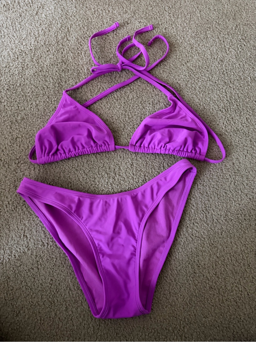 wild fable Purple Triangle Bikini Set